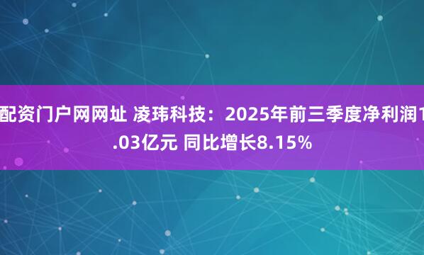 配资门户网网址 凌玮科技:2025年前三季度净利润1.03亿元 同比增长8.15%
